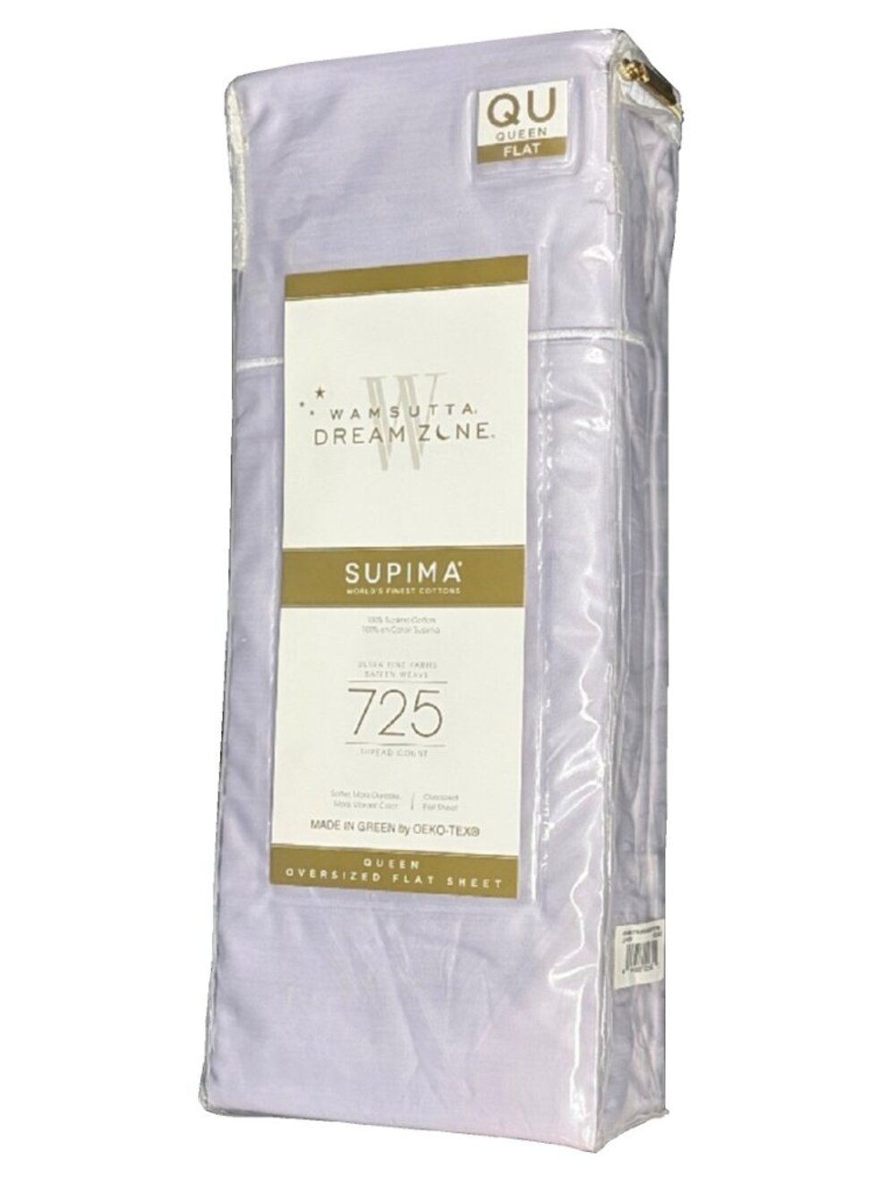 new LAVENDER Wamsutta DreamZone 725 TC 100% Cotton Oversized QUEEN Flat Sheet